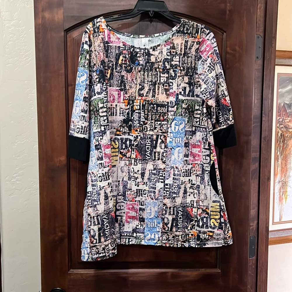 3/4 sleeve print tunic